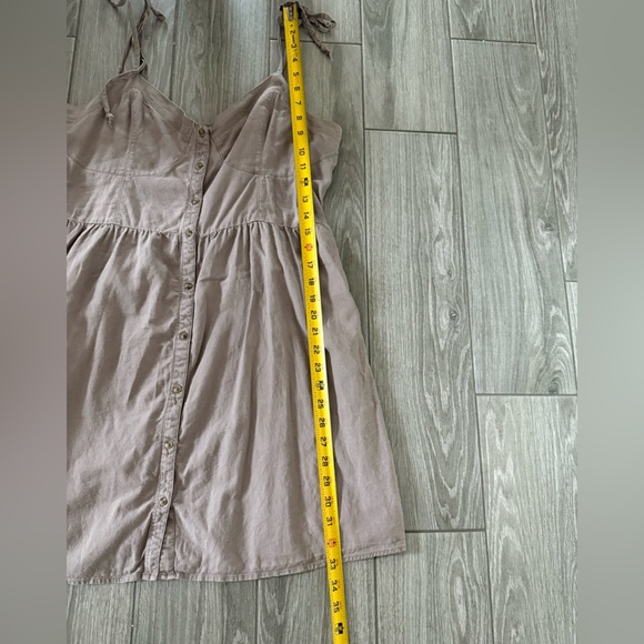 Aerie|Linen blend button down dress,back smocking & adjustable tie straps•••boho - Picture 10 of 13